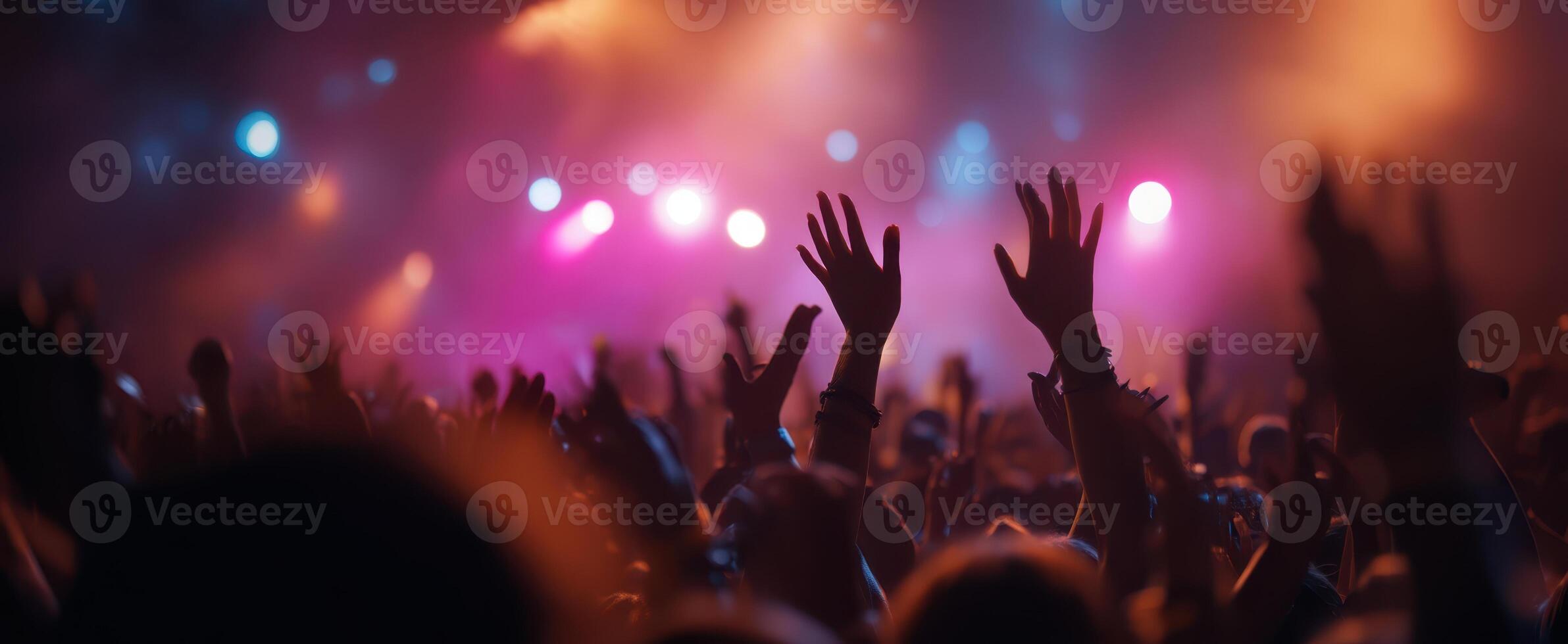 The Hands of a Thrilled Crowd at an Exciting Live Concert photo
