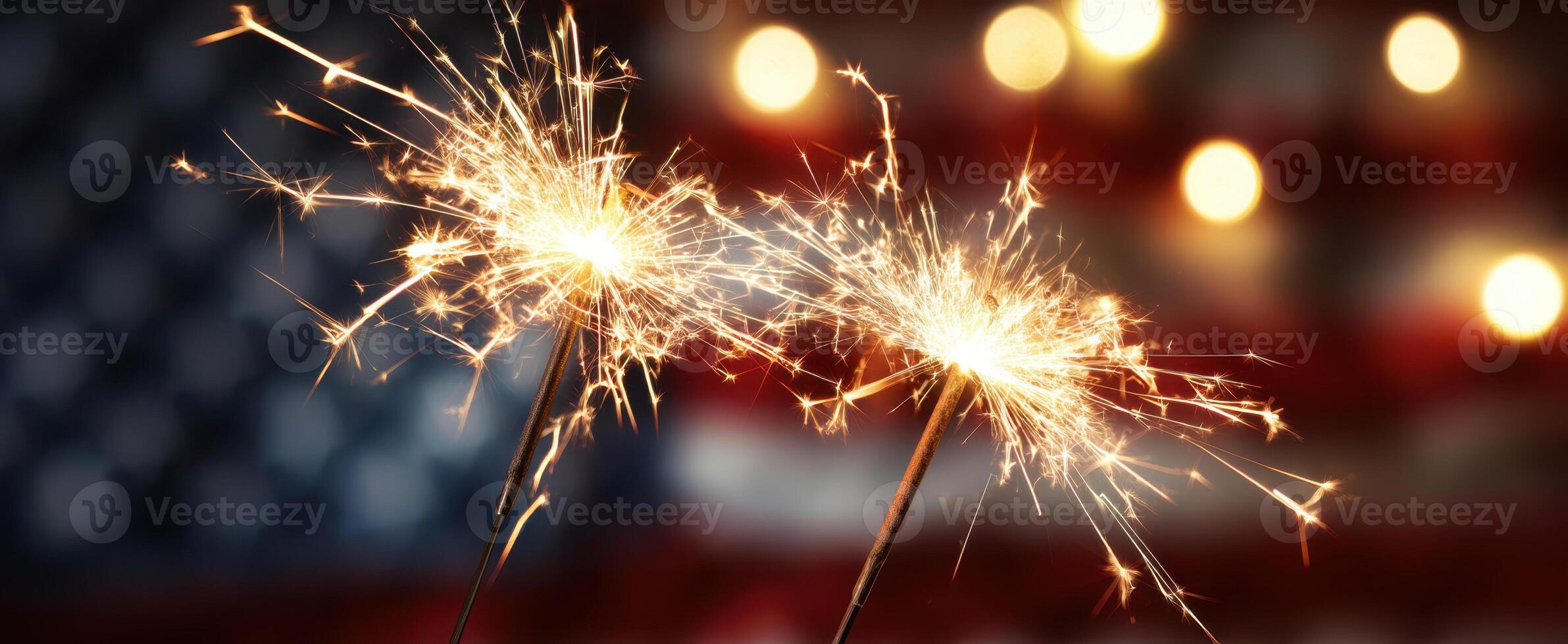The sparkler display illuminating the joyful celebration of independence day. photo
