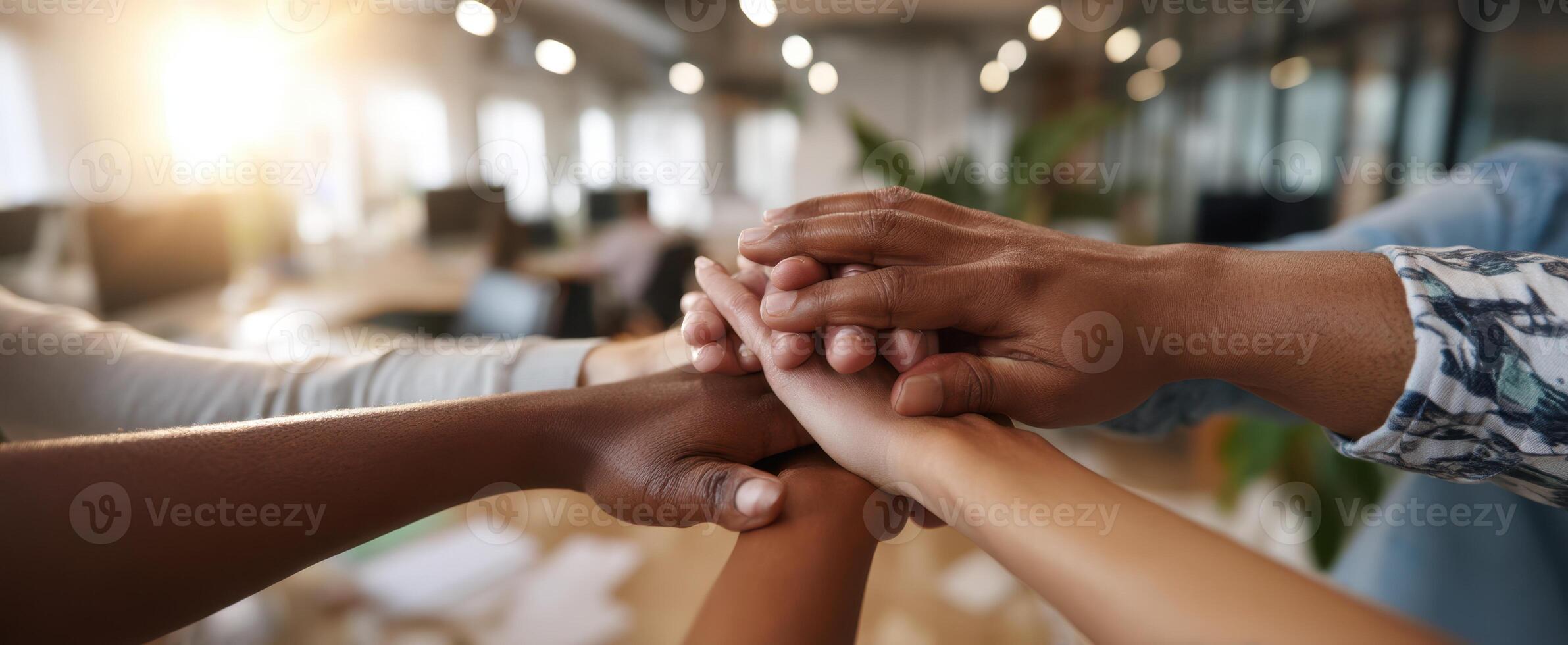 The Hands of Teamwork and Connection in a Collaborative Office Environment photo