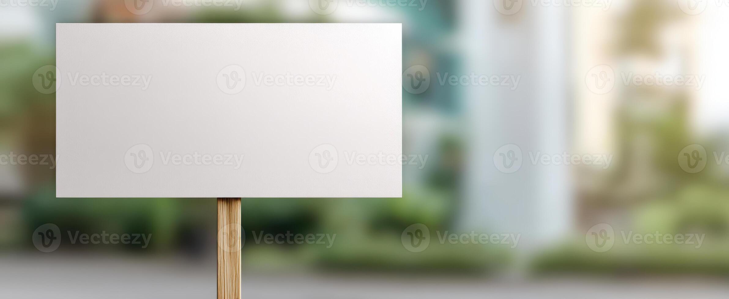The blank signboard ready for customizable advertisements in a vibrant outdoor setting. photo