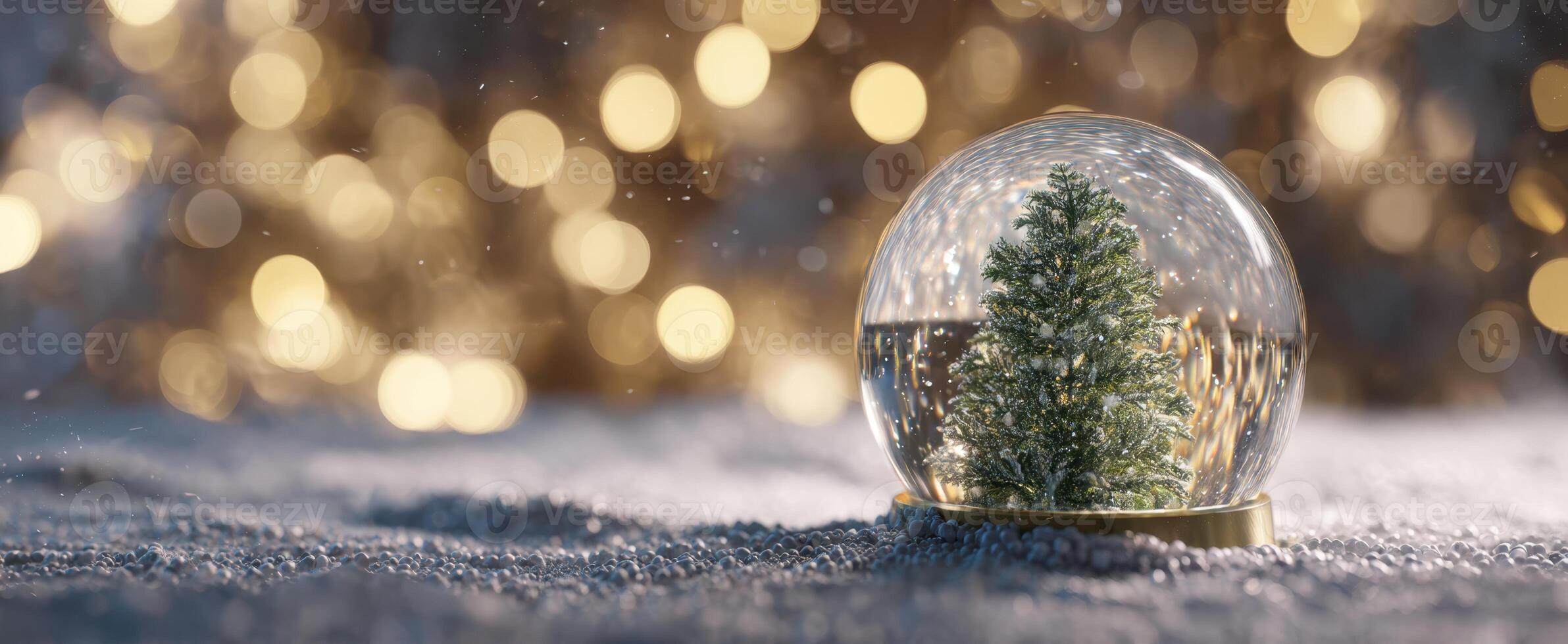 The enchanting snow globe with a miniature Christmas tree inside photo