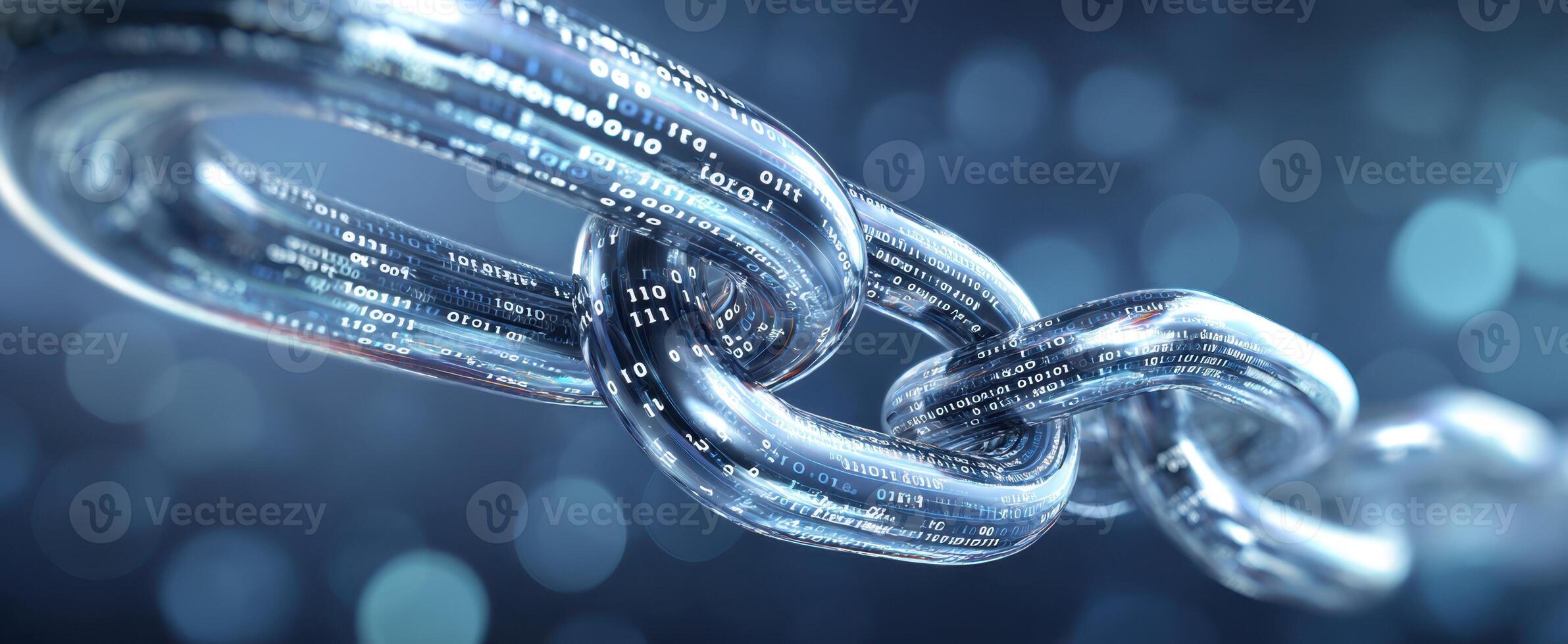 The digital chain illustrating advanced technology and data connectivity. photo
