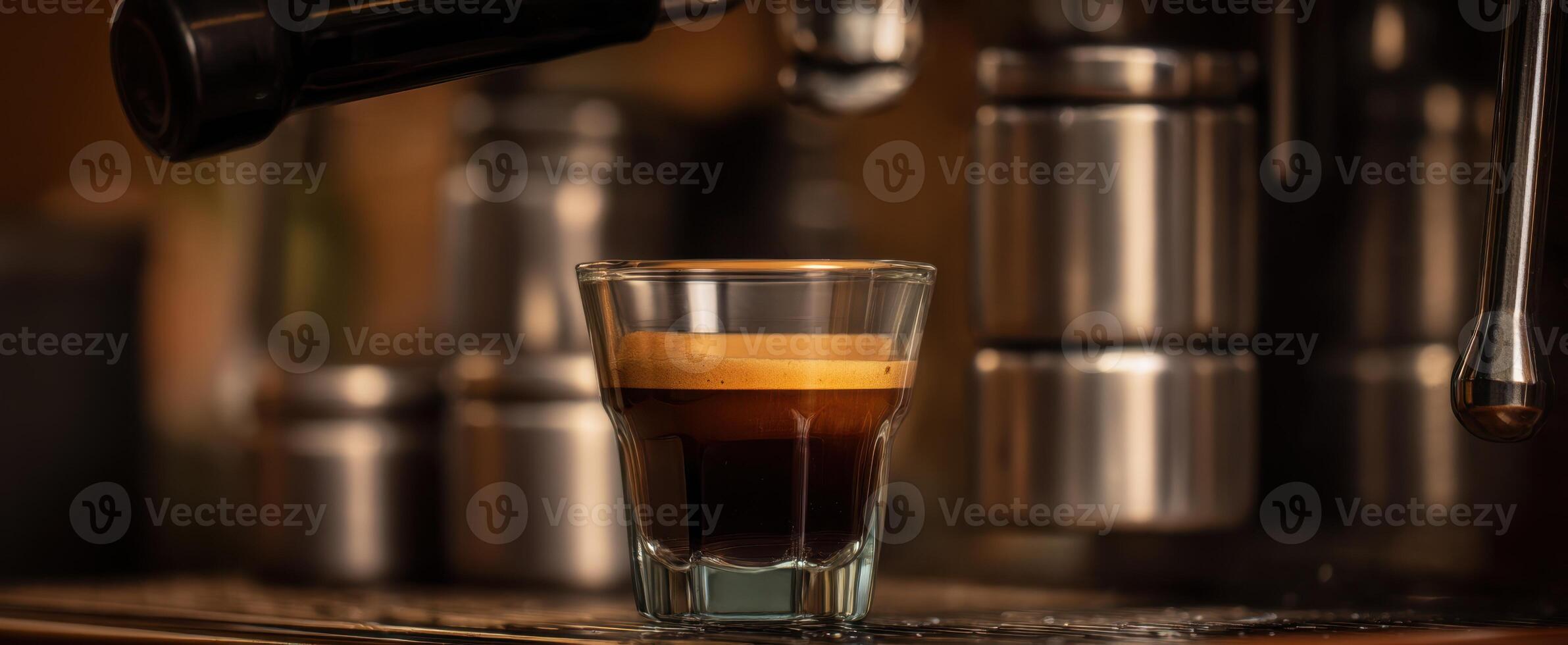 The exquisite espresso shot captured in a coffee machine setting photo