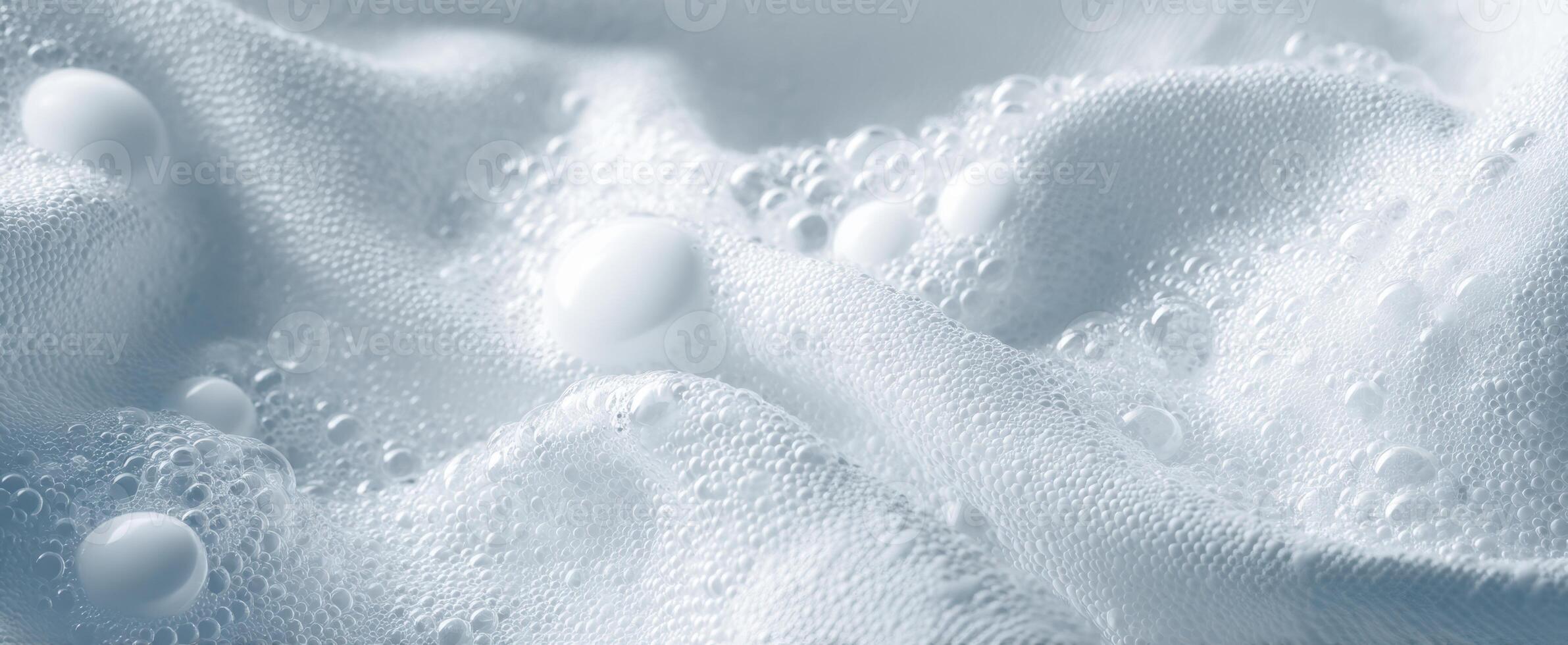 The delicate texture of bubbles on soft white fabric in a serene composition. photo