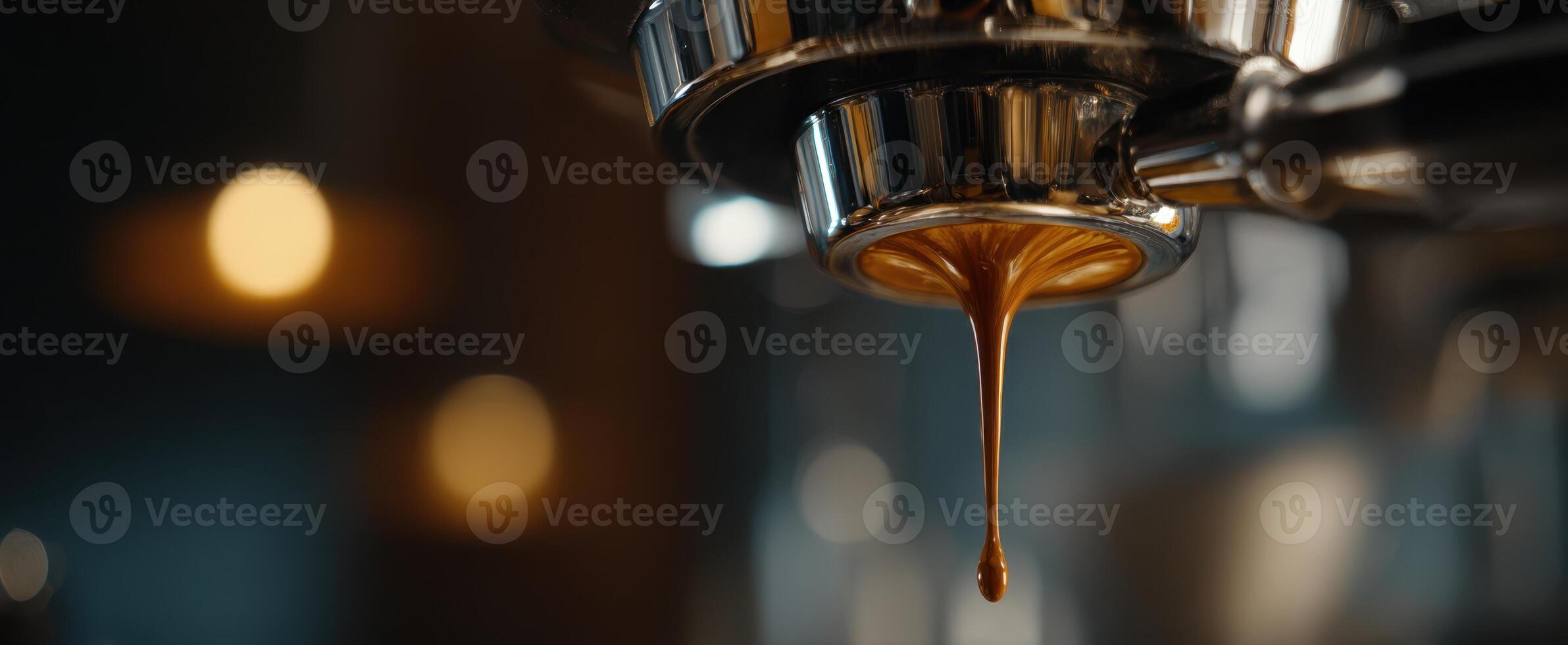 The espresso machine capturing the perfect coffee extraction in a cozy cafe setting. photo