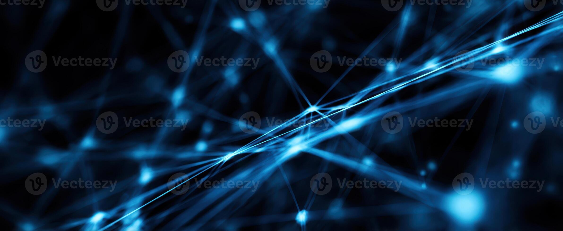 The Glowing Blue Lines of an Abstract Digital Network Moving Through Space photo