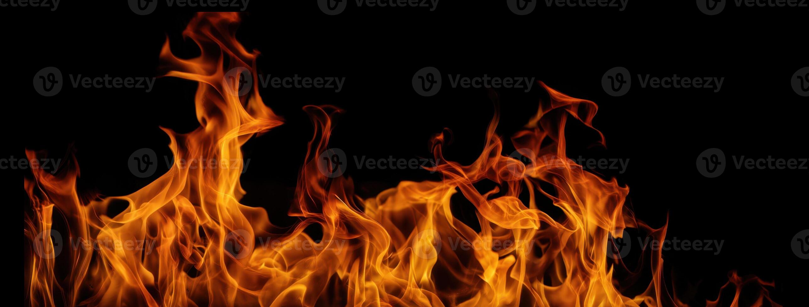 The mesmerizing dance of flames against a dark backdrop. photo