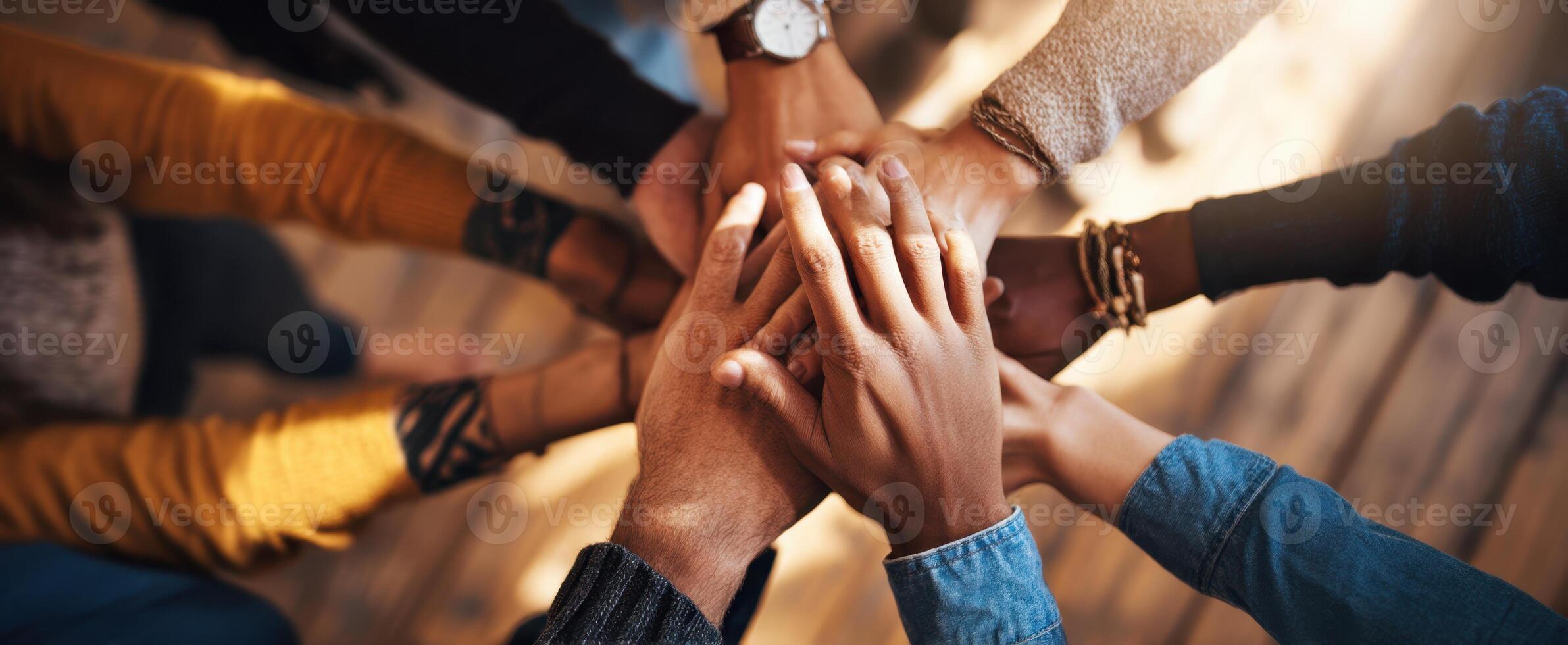 The Hands of Unity Coming Together in a Moment of Collaboration photo