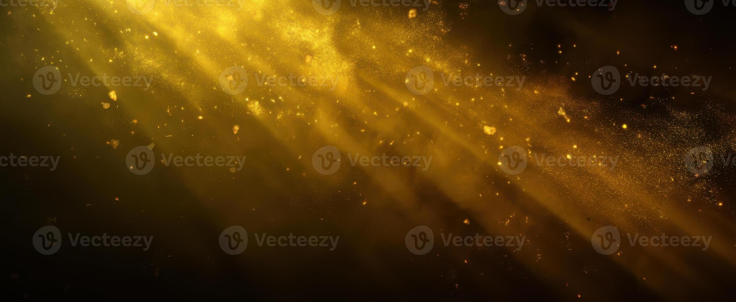 The Illuminated Golden Rays Creating a Magical Atmosphere in the Darkness photo