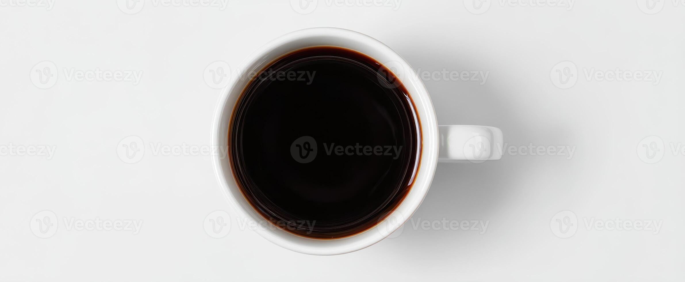 The sleek black coffee mug on a simple white background. photo