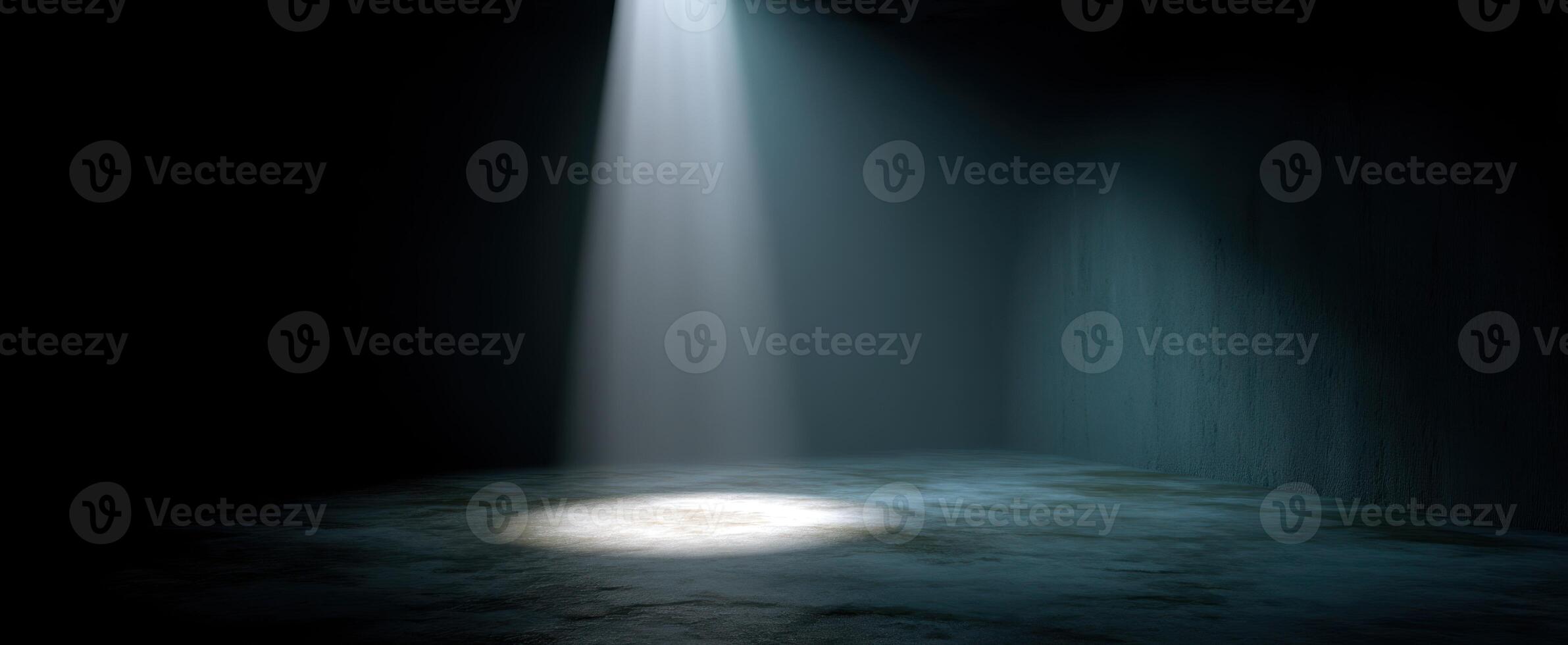 The Spotlight Illuminating an Empty Stage in a Darkened Room photo