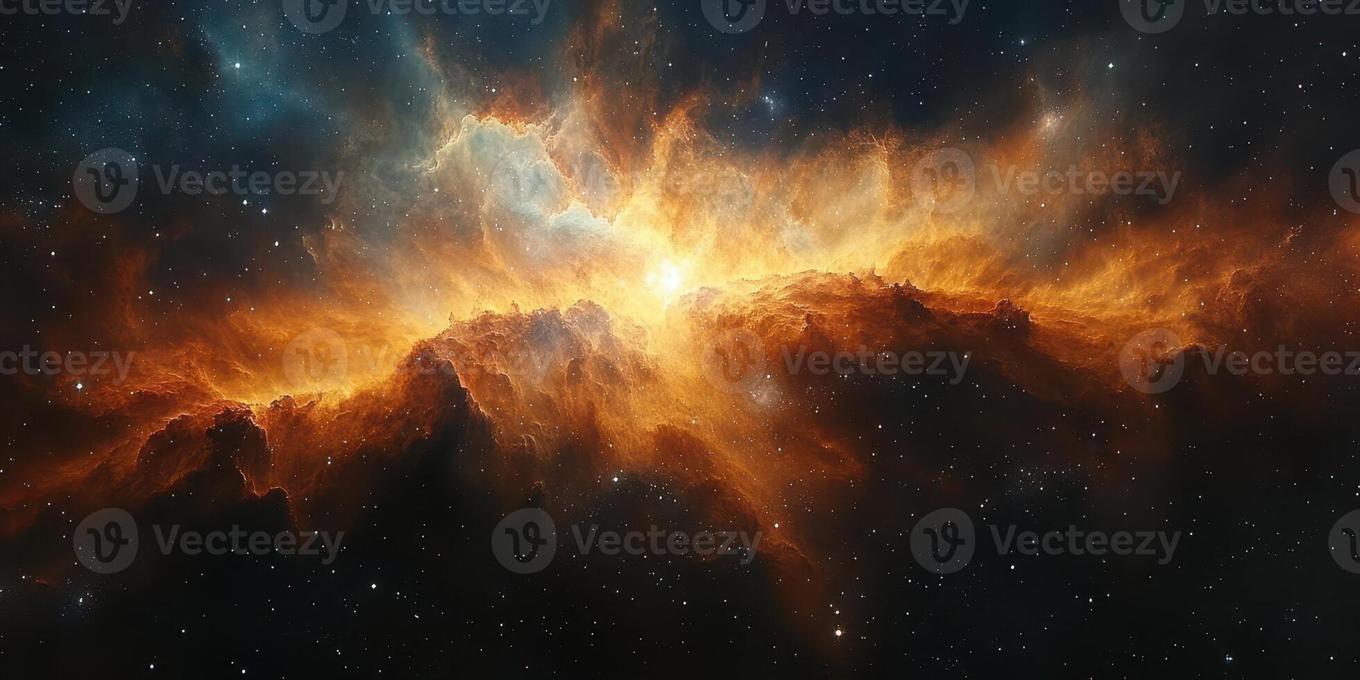 Cosmic explosion of vibrant colors illuminates space during a stellar event photo