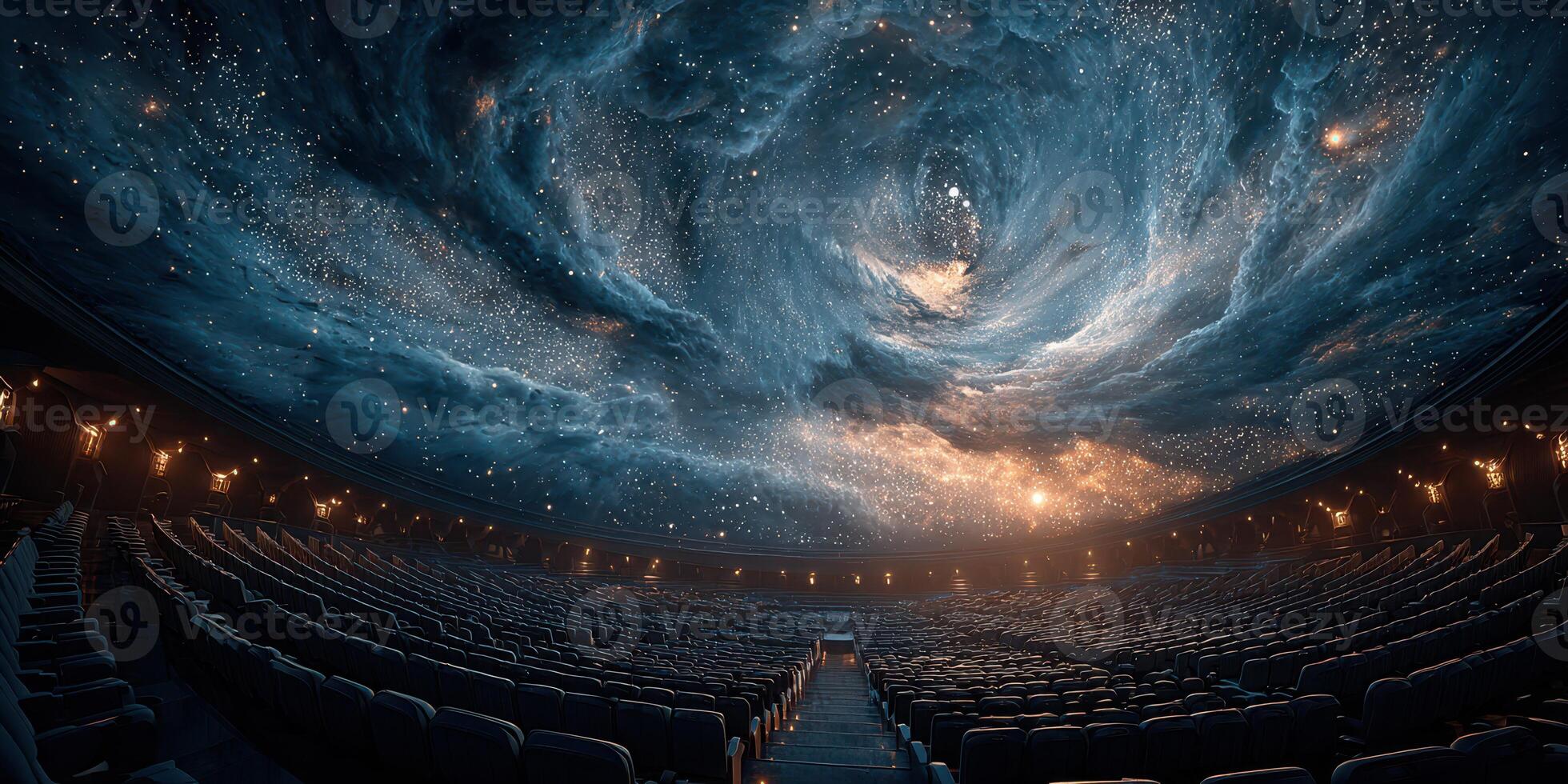 Spectacular cosmic visual displayed in a modern planetarium during an evening presentation photo