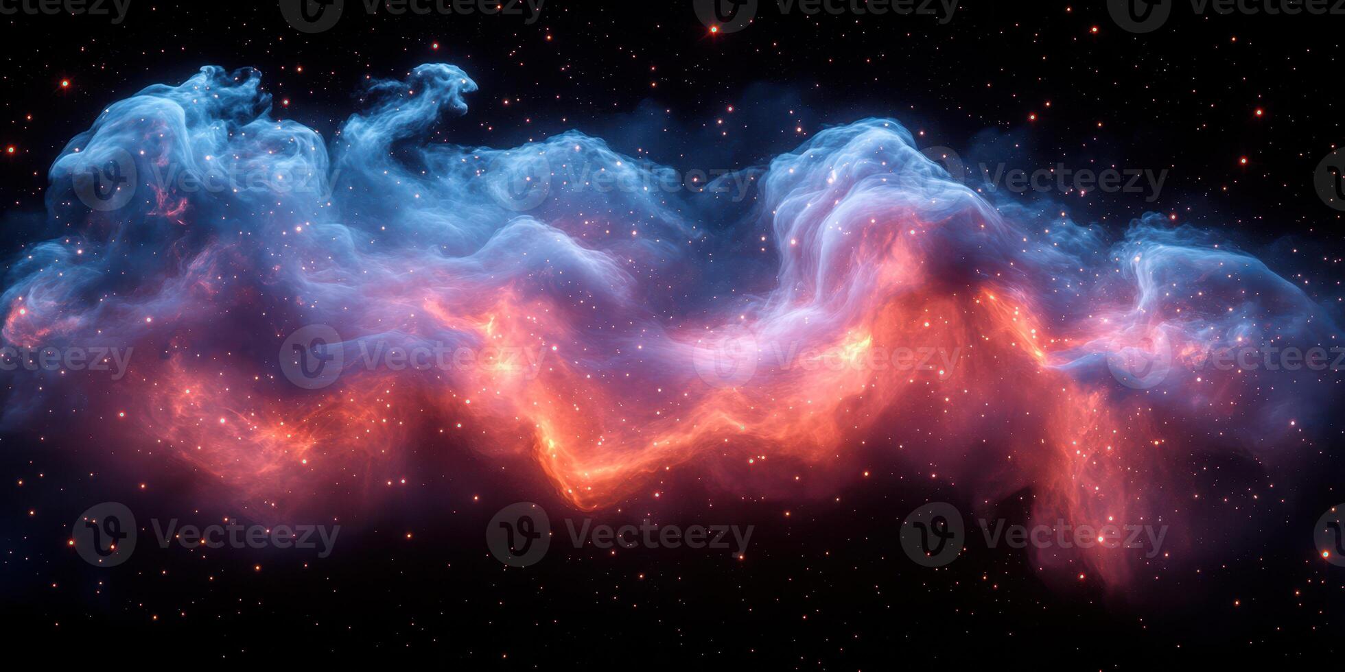 Colorful nebula illuminated by stars showcasing stunning gaseous formations in deep space photo