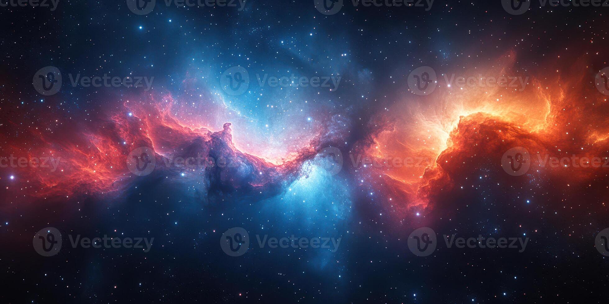 Vibrant cosmic clouds in deep space showcase stunning colors and star formation amidst the vast universe photo