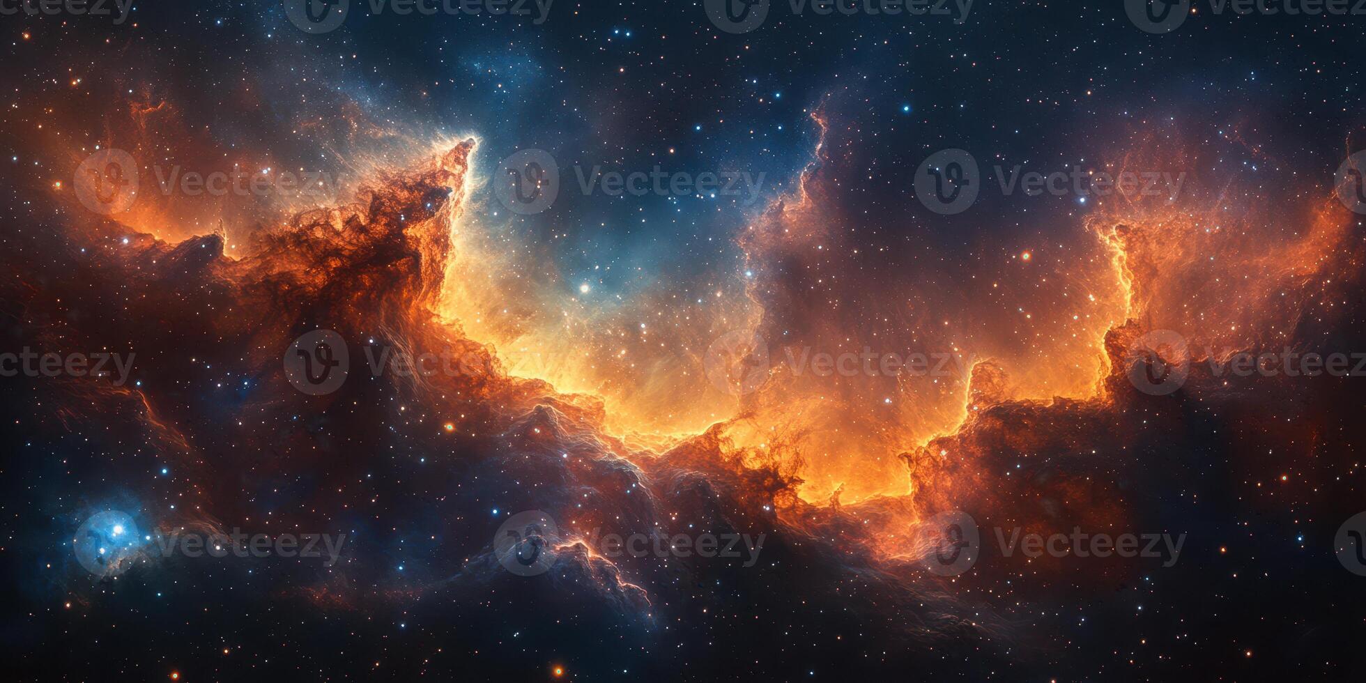 Cosmic nebula showcases vibrant colors and intricate patterns in deep space during a clear night photo