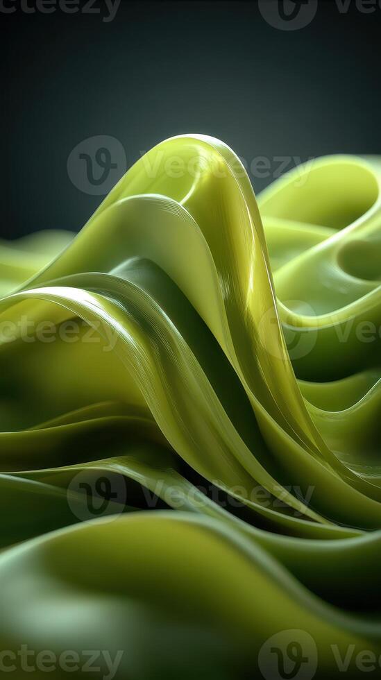 Smooth green waves undulate in soft light creating a sense of movement and tranquility photo