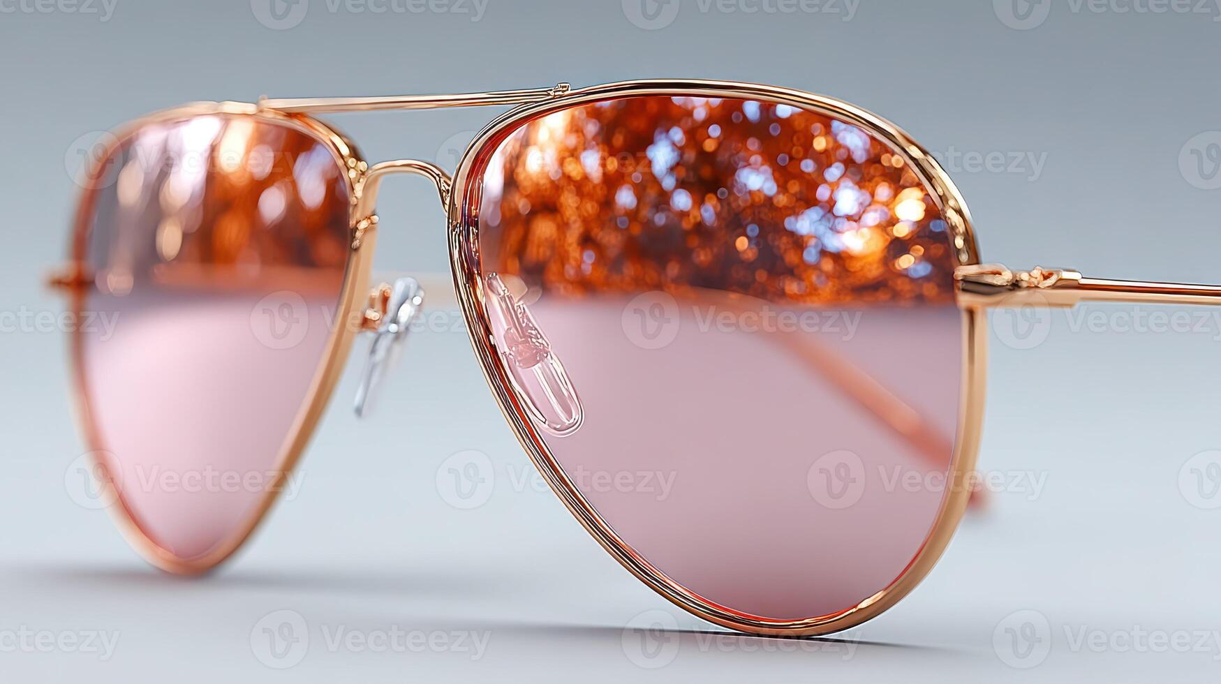 Stylish aviator sunglasses with reflective lenses showcase modern design in bright light setting photo