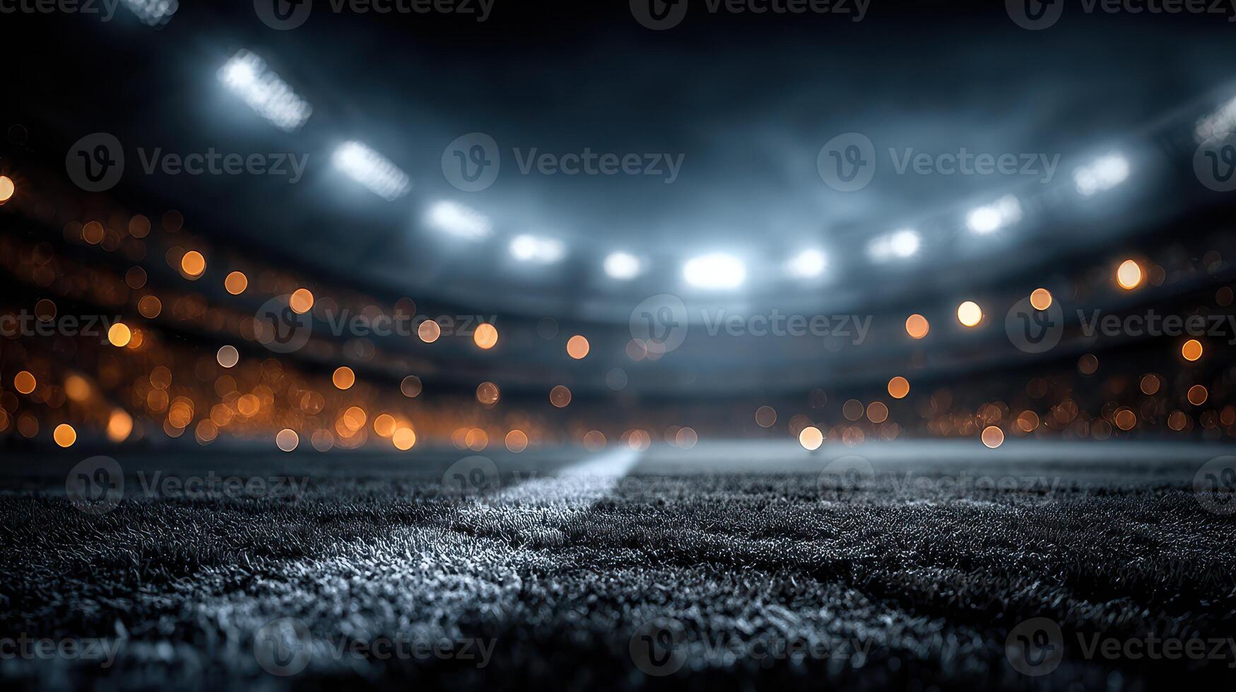 Exciting night at the stadium with bright lights and vibrant atmosphere for a thrilling sports event photo