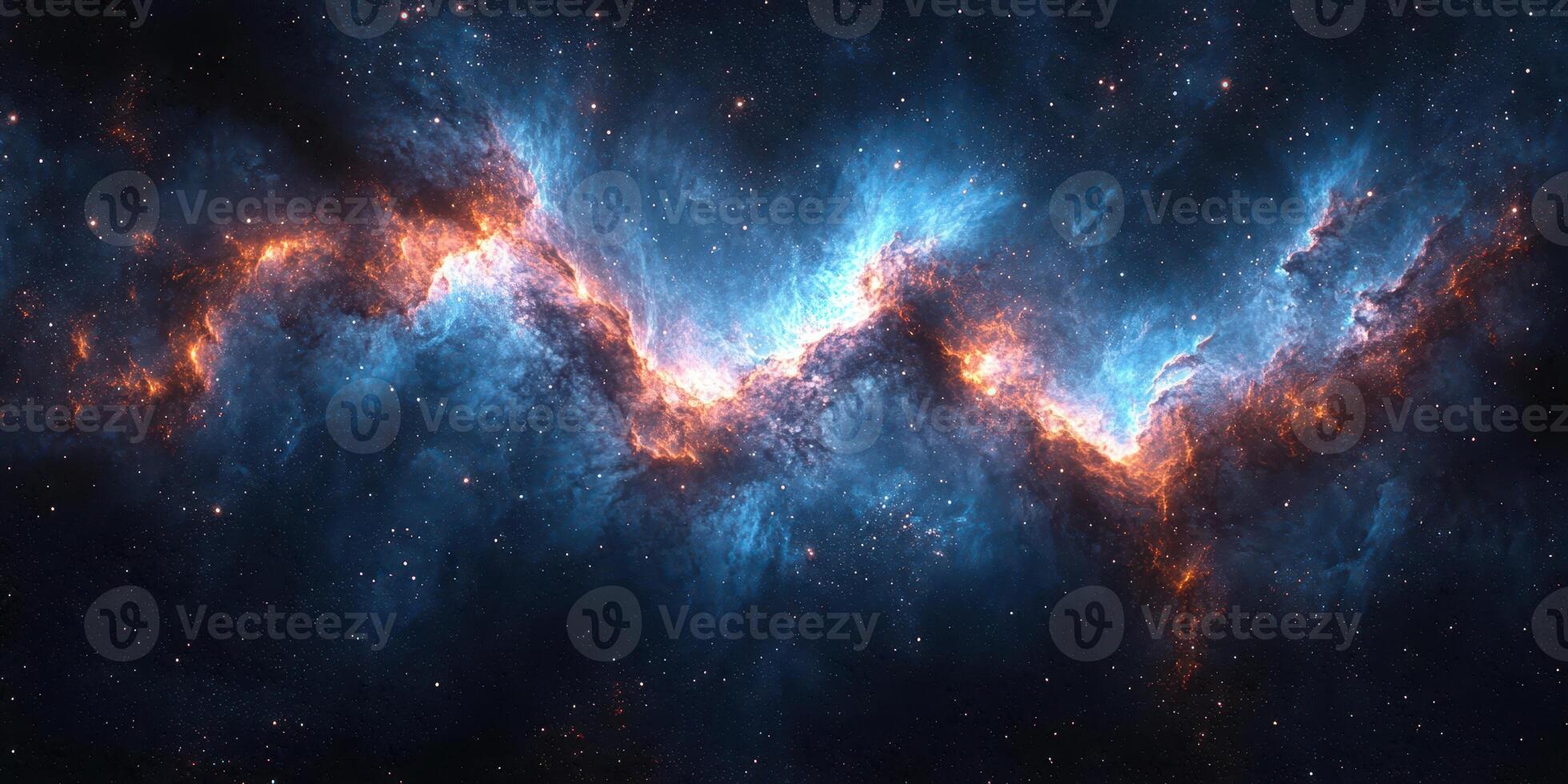 Colorful cosmic nebula filled with brilliant stars and gas clouds in deep space captured in high detail photo