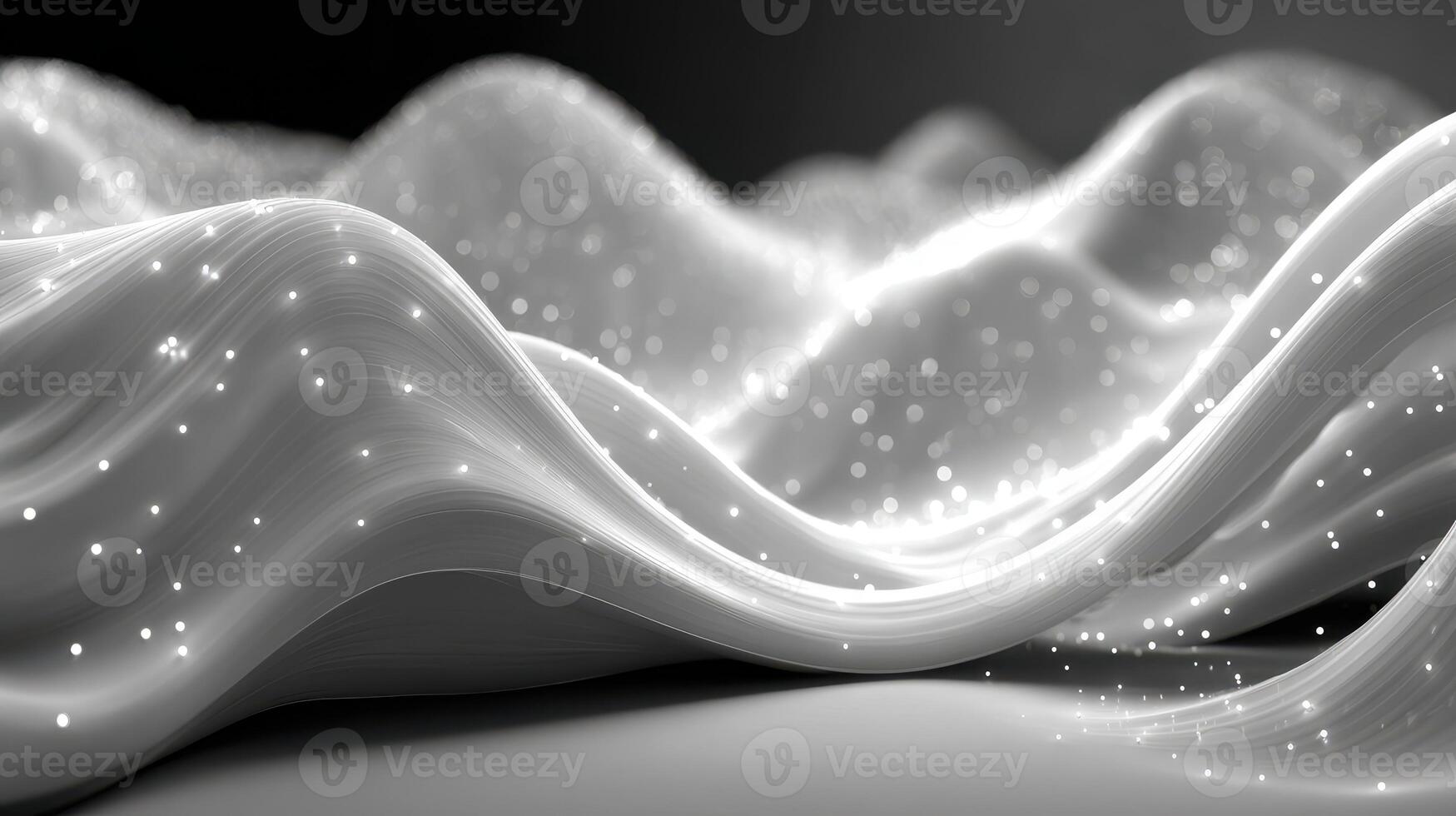 Swirling patterns of light on smooth surface creating a mesmerizing visual effect in monochrome colors photo