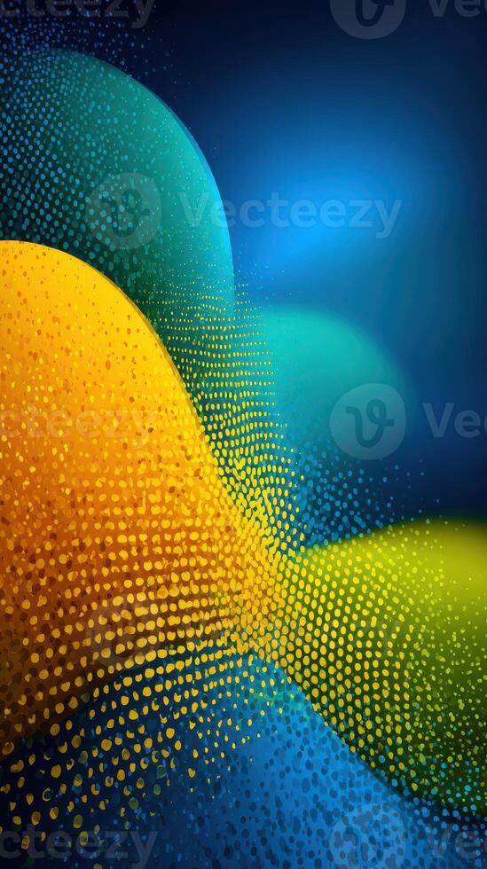Colorful abstract background with dynamic patterns and circular dots in vibrant hues photo