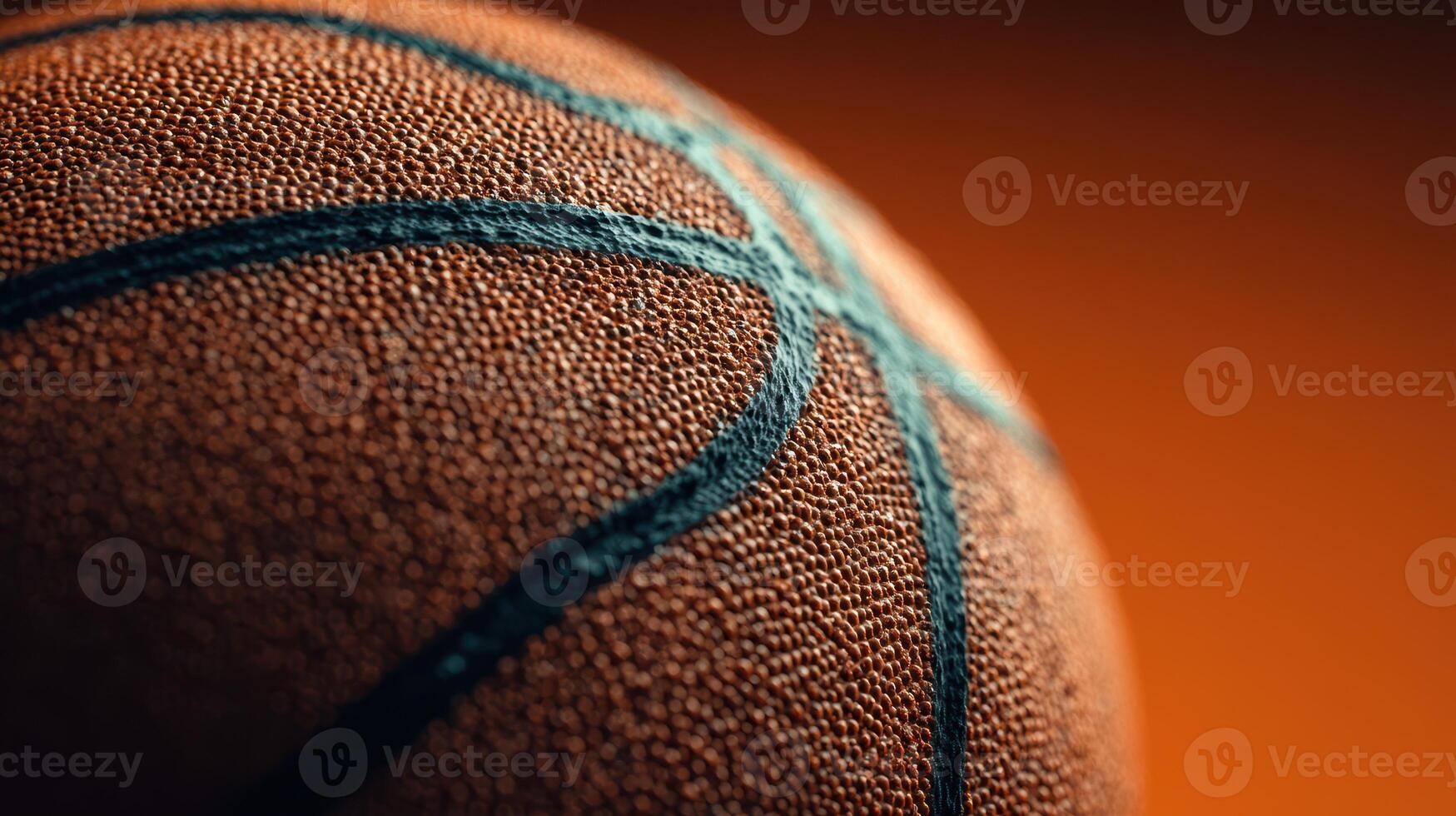 Close-up of a textured basketball with vibrant color against a gradient background photo