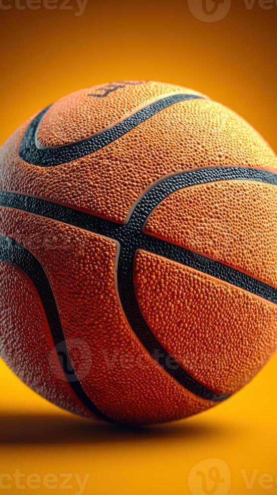Vibrant basketball on a bright background highlighting texture and detail photo