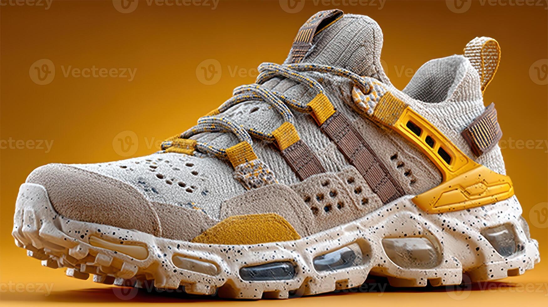 Stylish athletic footwear designed for comfort and performance in outdoor activities under bright lighting photo