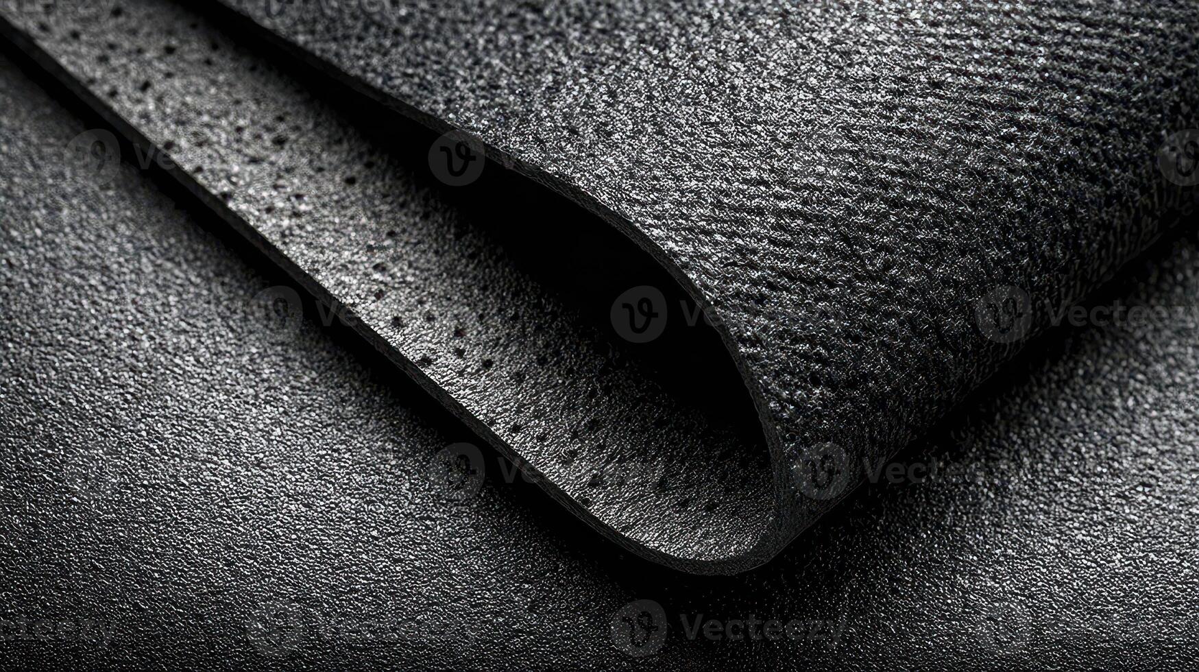 Close-up view of textured black material showing curves and folds in a soft surface photo