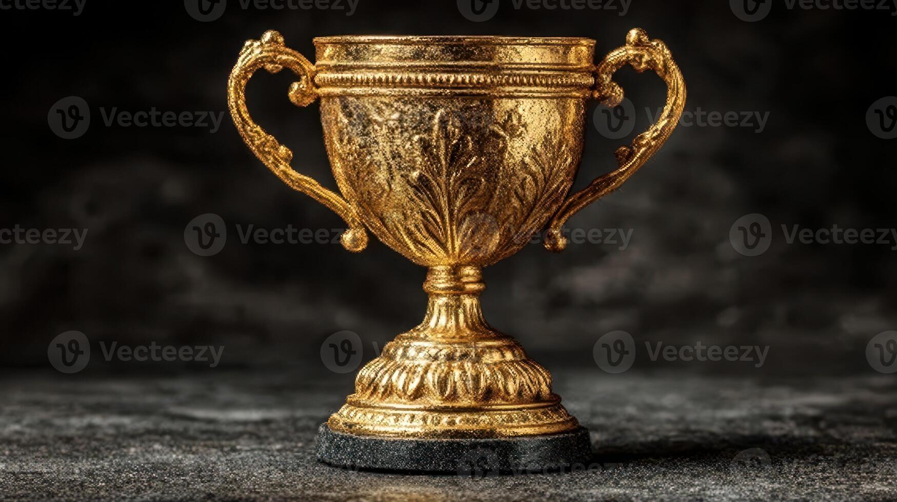 Exquisite golden trophy displayed against a dark background highlighting craftsmanship and elegance in award design photo