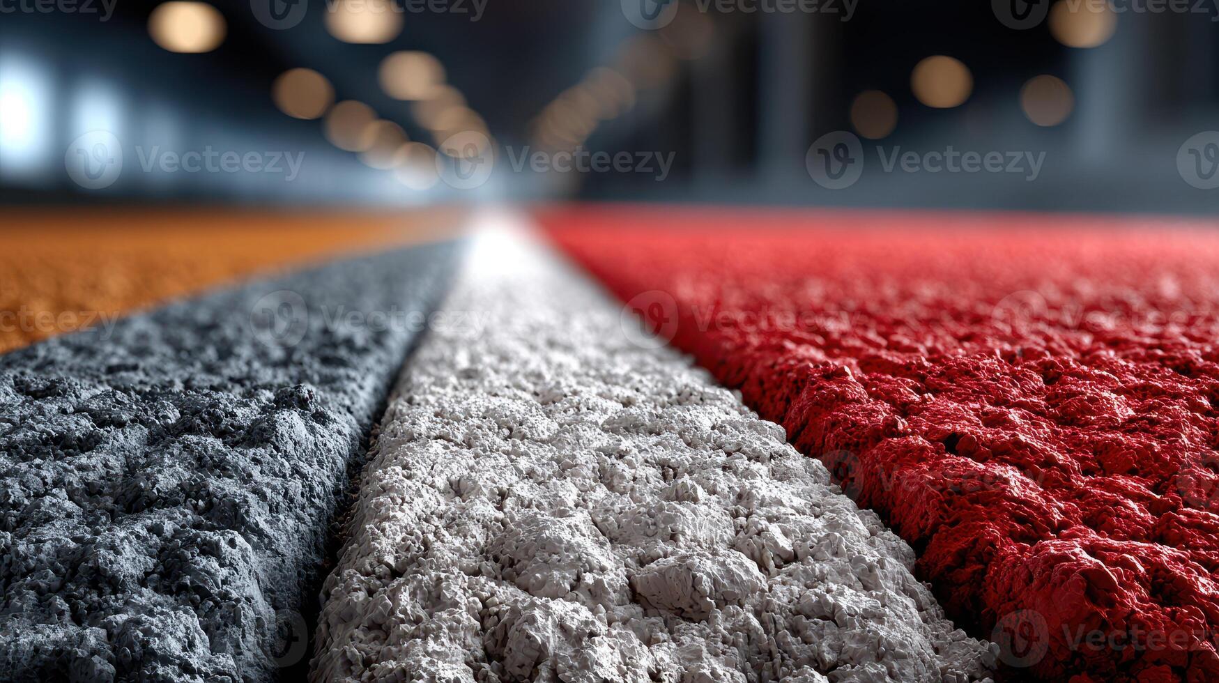 Vibrant colored lanes in an industrial setting showcase abstract patterns and textures during bright daylight photo