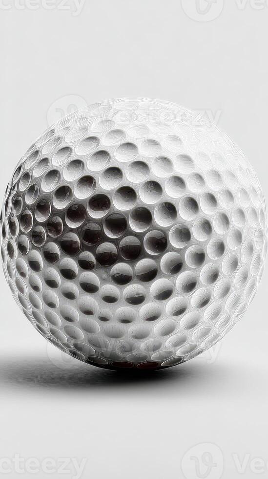 Golf ball resting on a flat surface, showcasing its textured dimples for enhanced grip and aerodynamics in a golfer's game photo