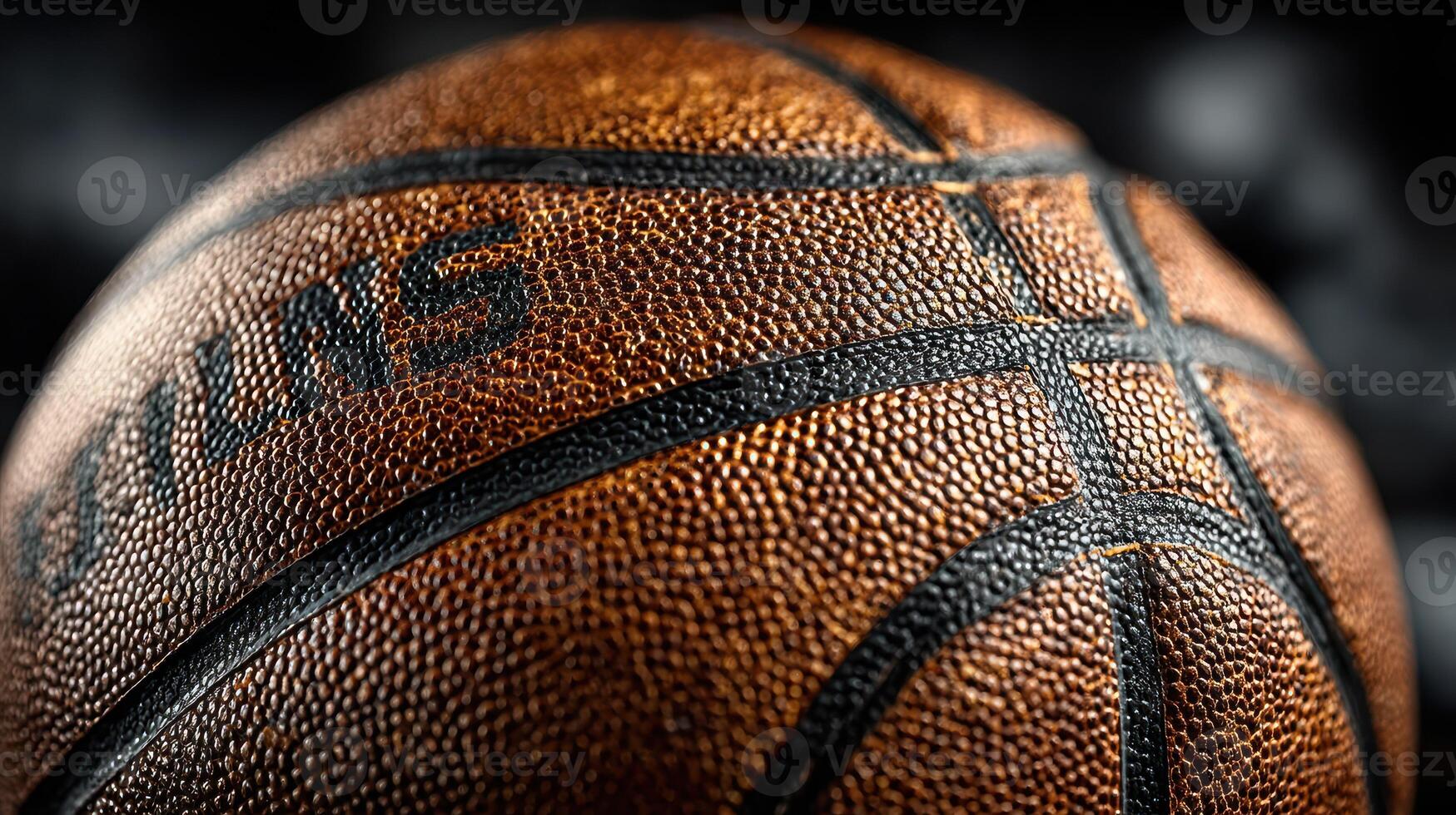Intricate details of a basketball showcasing texture and design during a competitive game practice photo
