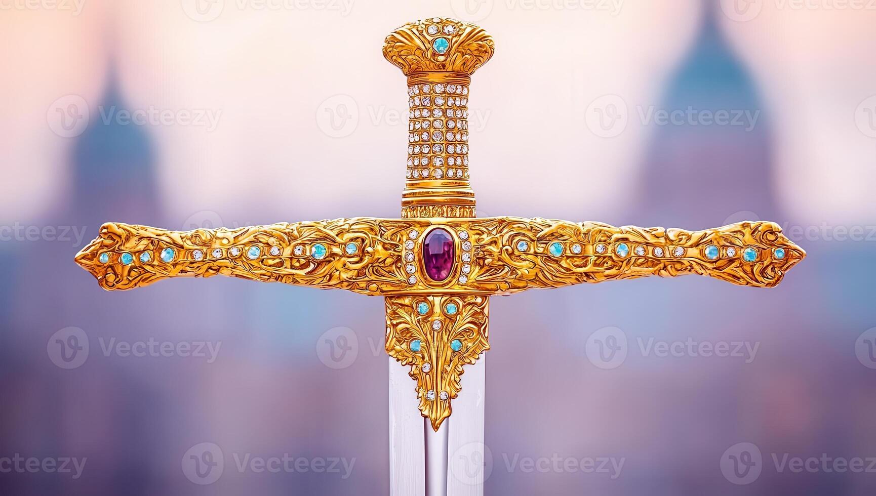 Ornate Golden Sword with Jewels photo
