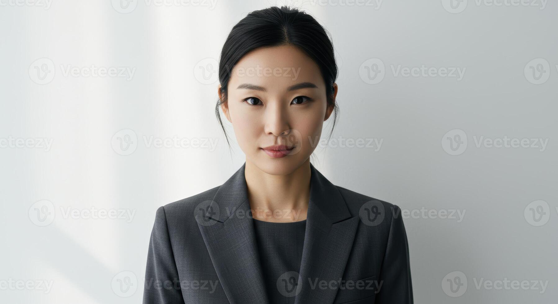 Portrait of a Confident Asian Businesswoman in Suit photo