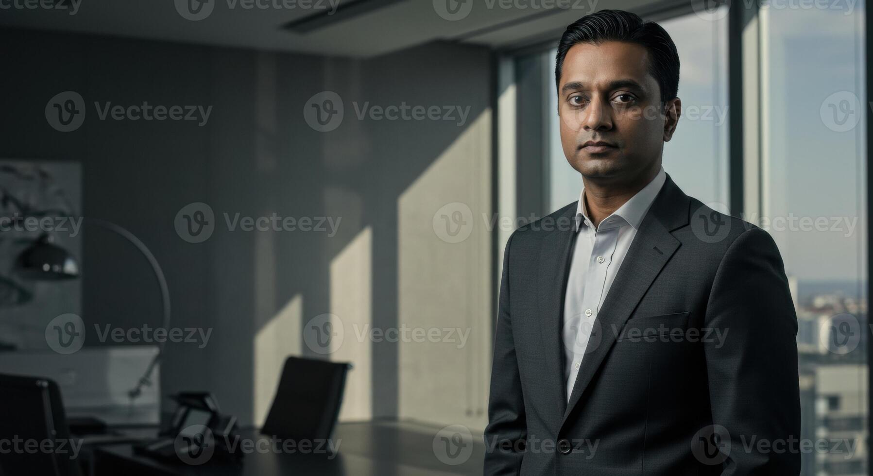 Professional Businessman in Modern Office with Window View photo