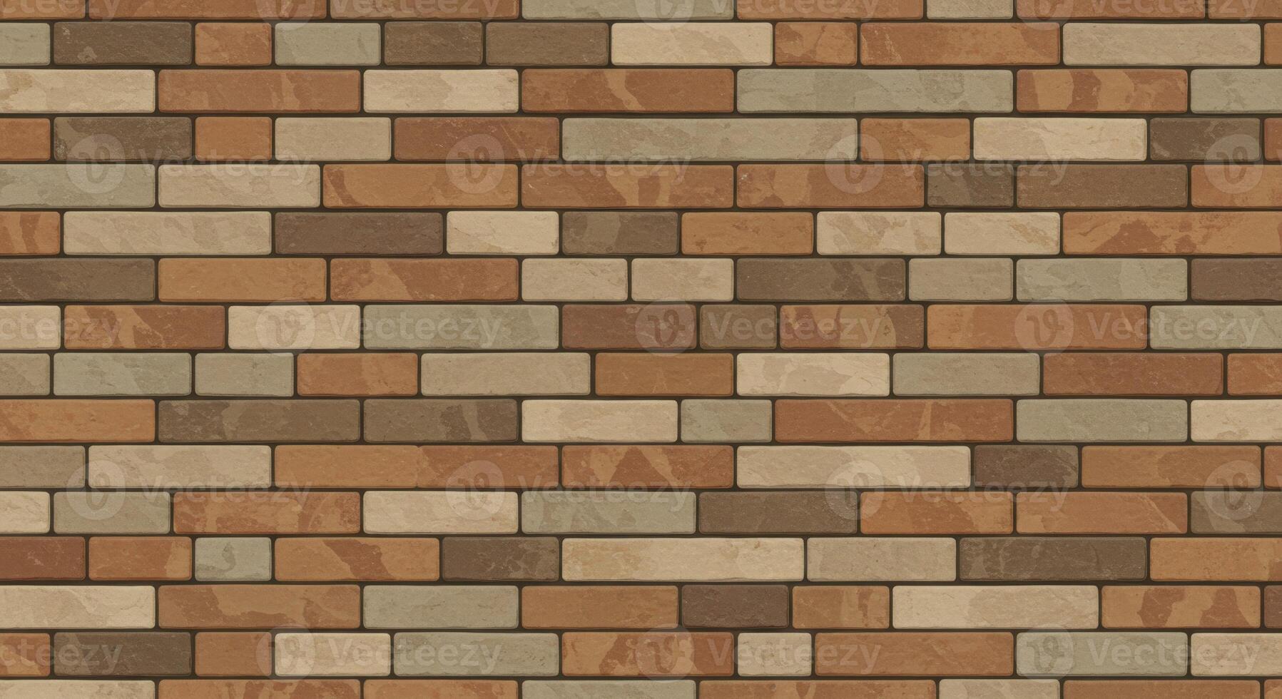 Seamless Pattern of a Rustic Textured Brick Wall Surface photo