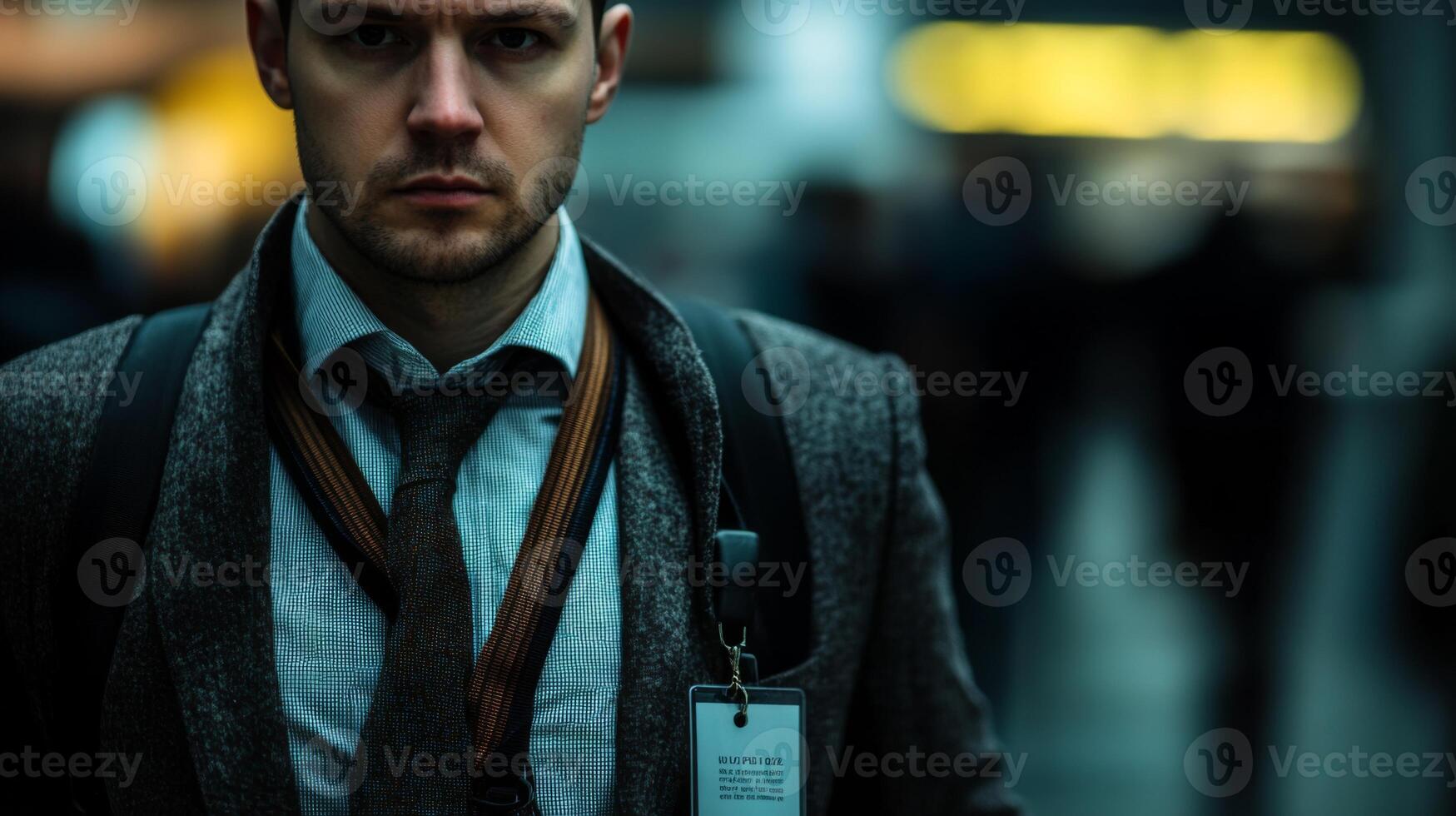 Close-up Portrait of a Man in a Suit with a Serious Expression photo