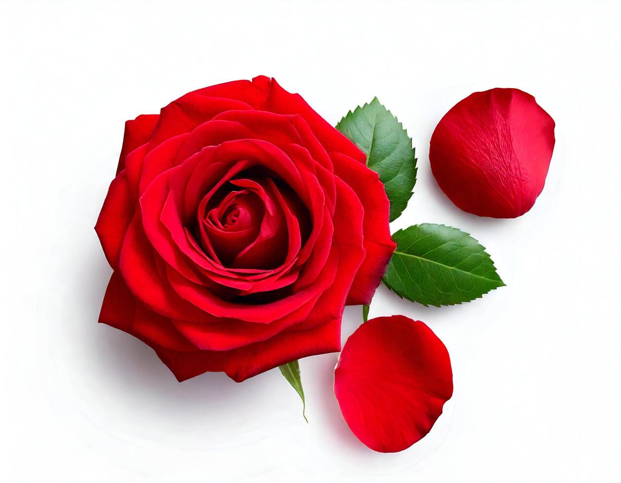 Beautiful red rose flower on white background photo