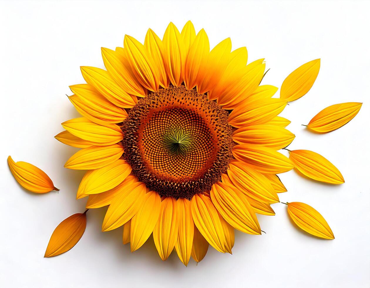 Sunflower on white background photo