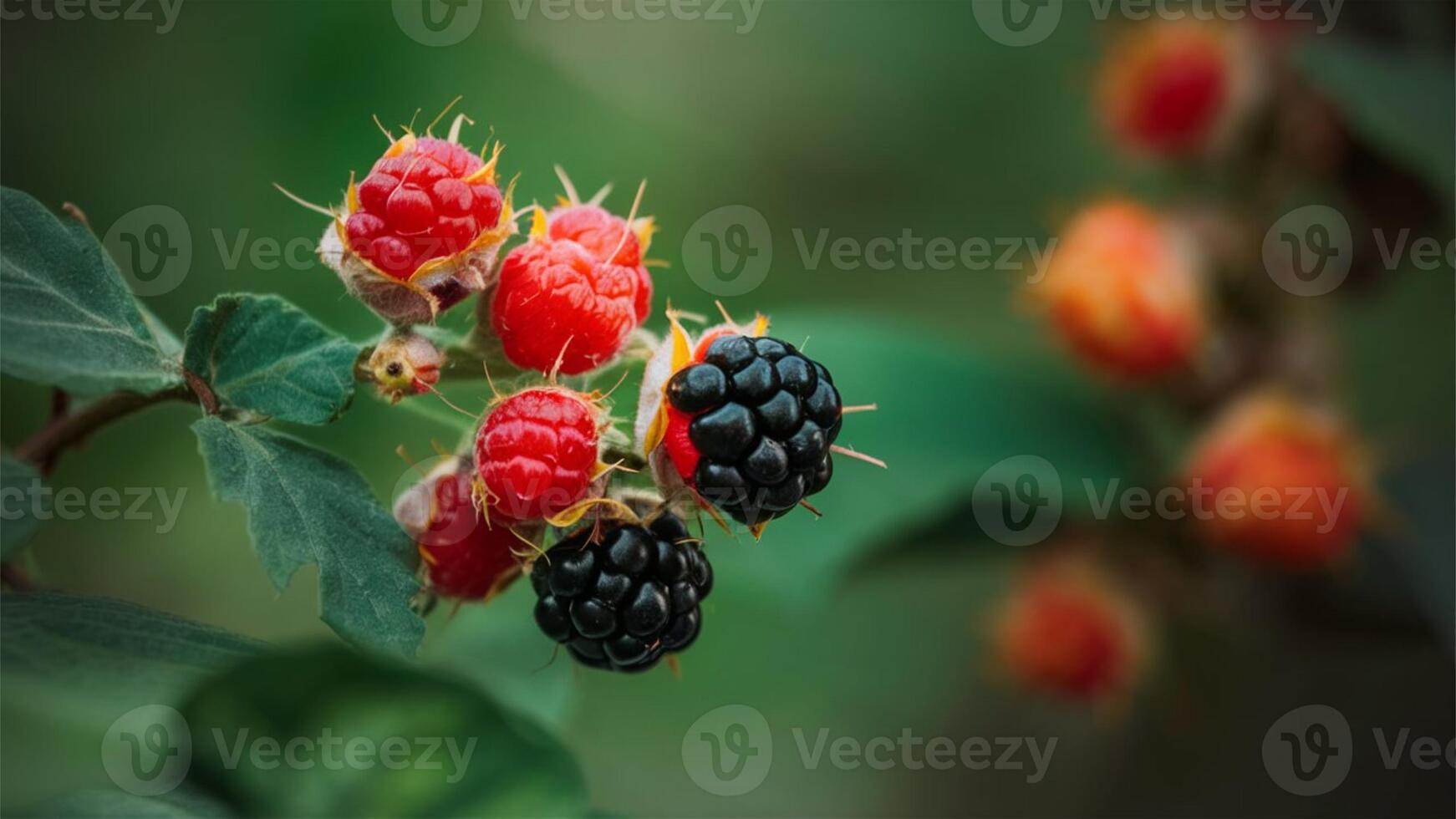 Bramble - Thorny shrubs producing various berries like blackberries and raspberries. photo