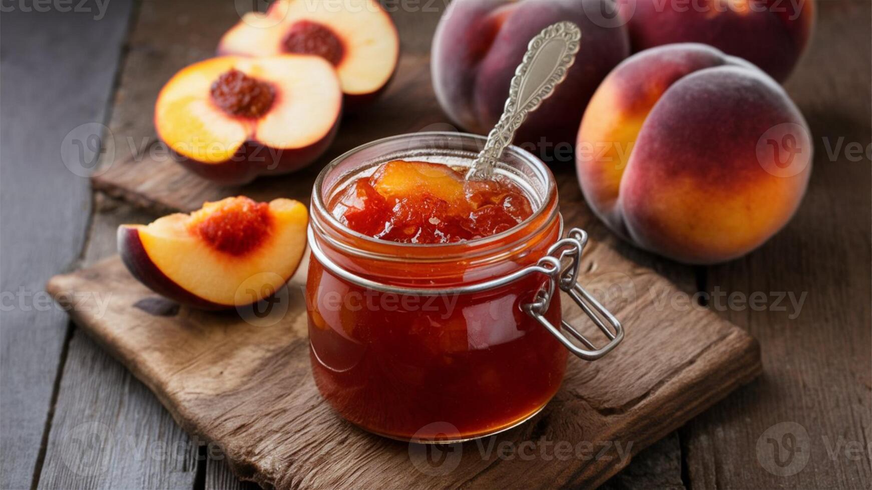 Marmalade, Peach or Sweet and tangy marmalade made from fresh peaches, perfect for spreading on toast or using in pastries. photo