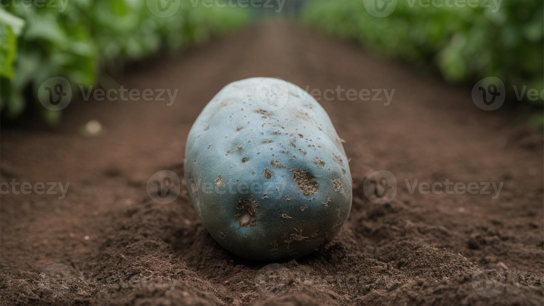 All Blue Potato A cinematic close-up of fresh all blue potatoes, highlighting their rich, deep purple skin and vibrant color, set against a softly blurred background. photo
