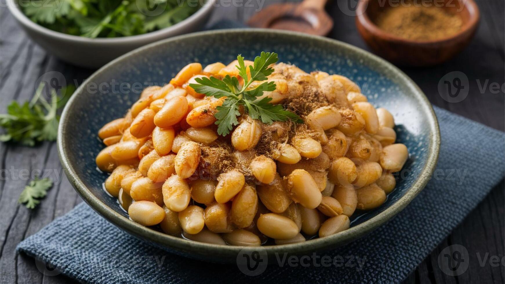 Limas with Cumin and Lima beans cooked with cumin, offering a flavorful and aromatic side dish with a hint of spice. photo