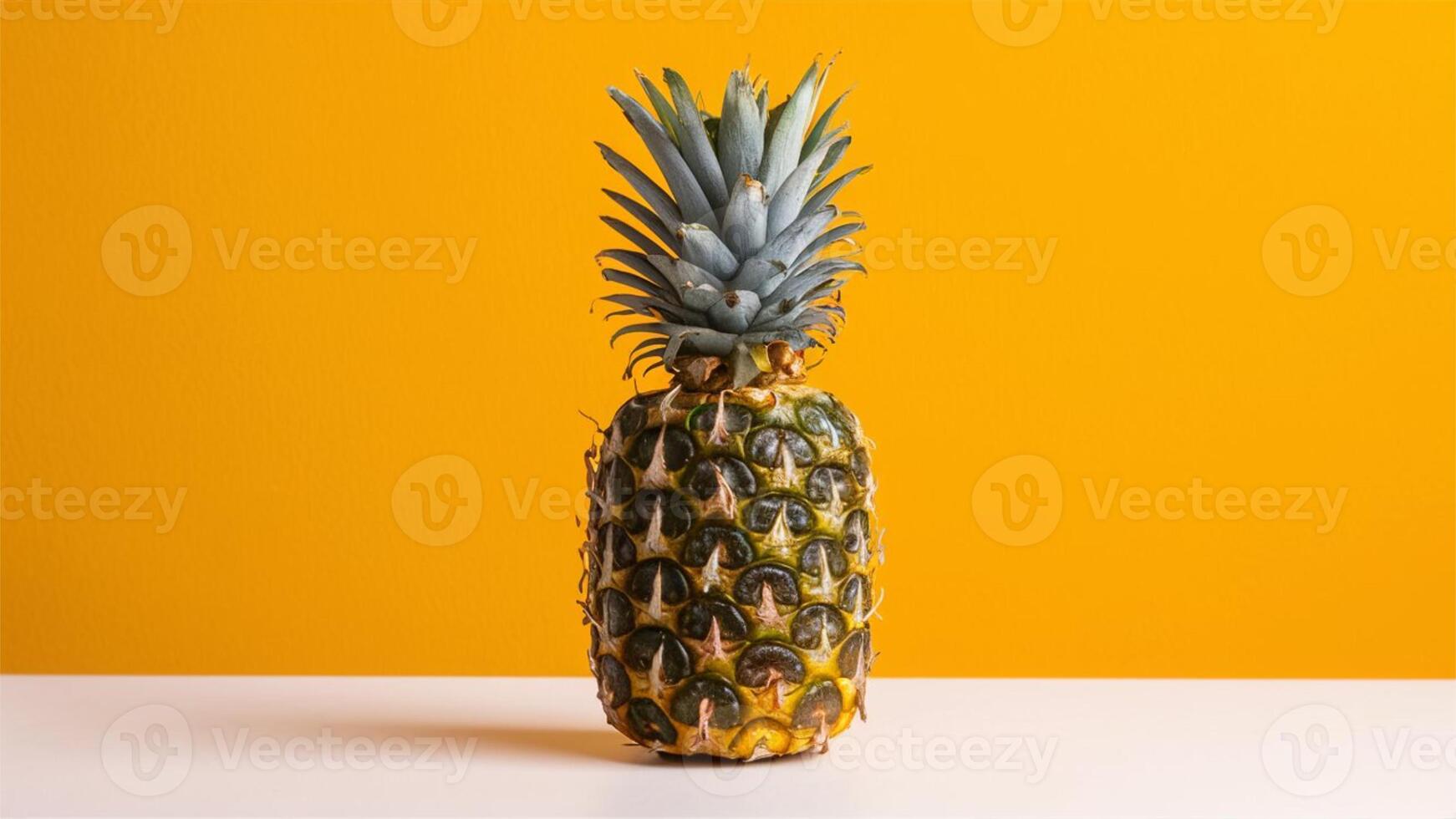 Ripe pineapple cross section isolated on white background photo