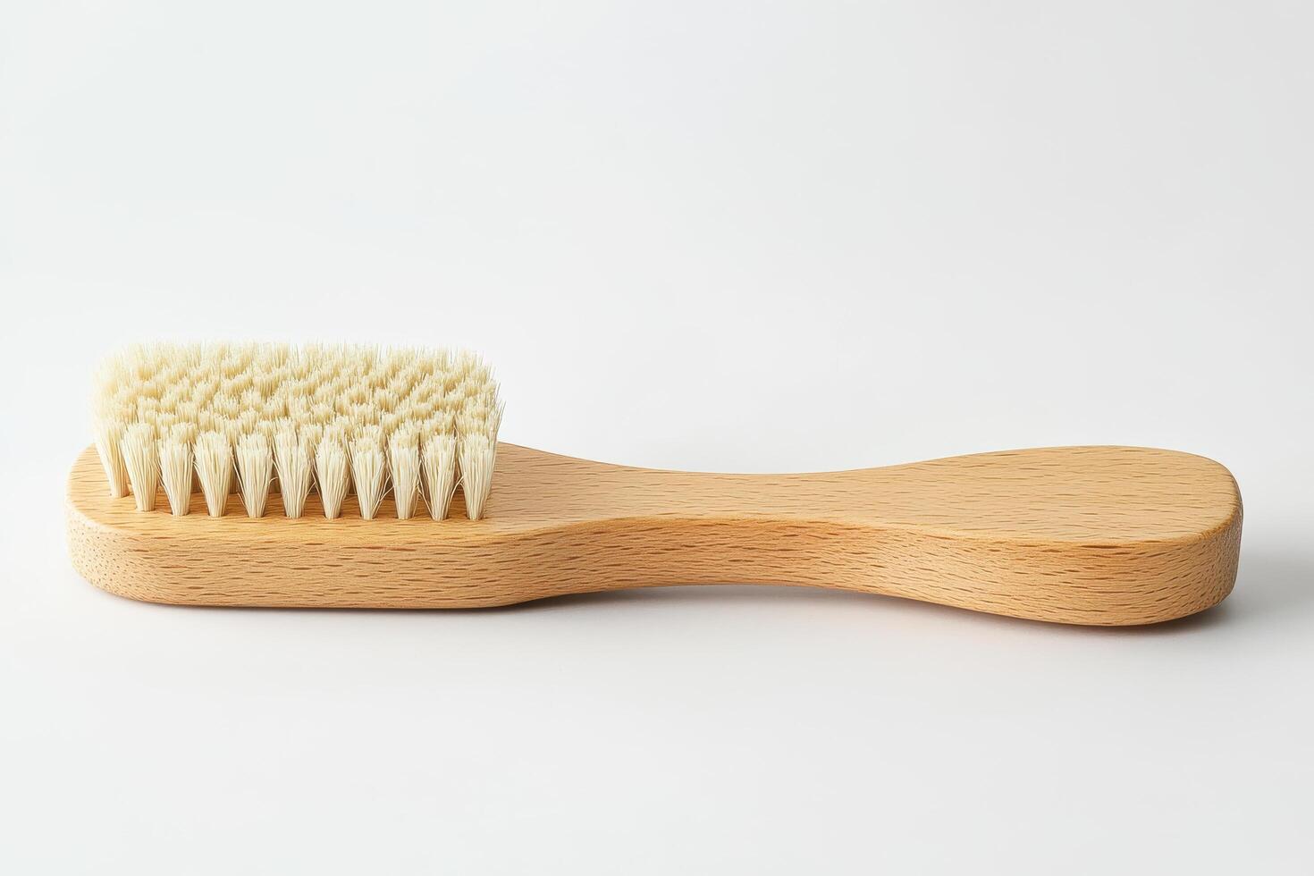 Natural Wooden Bath Brush with Rectangular Bristle Head - Personal Care Tool photo