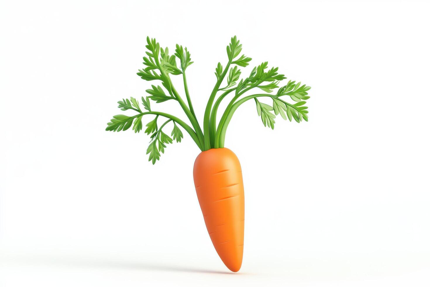 Orange Carrot with Green Leaves - 3D Cartoon Style Illustration photo