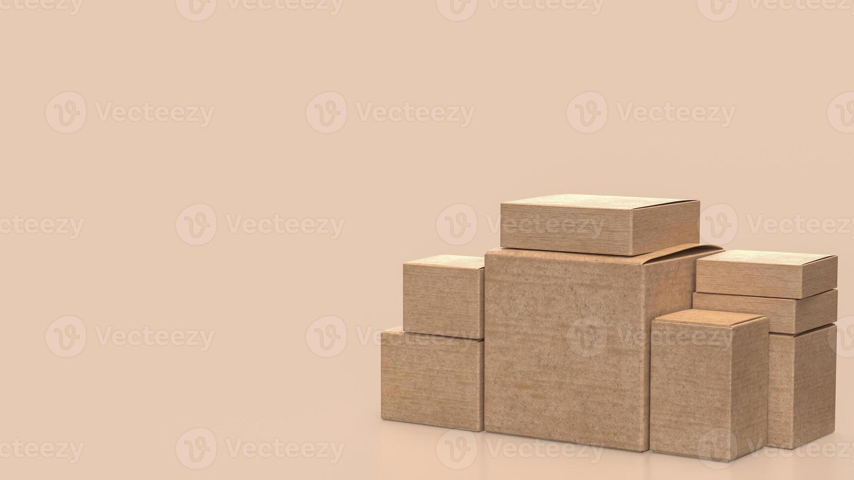 Cardboard box for transporting concept 3d rendering. photo