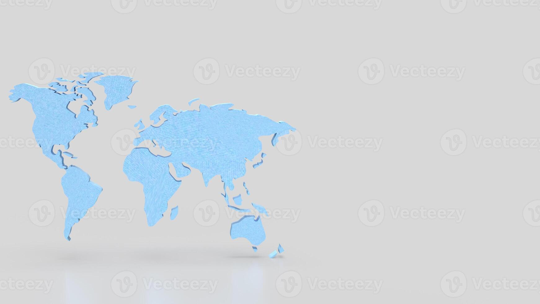 Blue world map for travel or Business concept 3d Rendering. photo